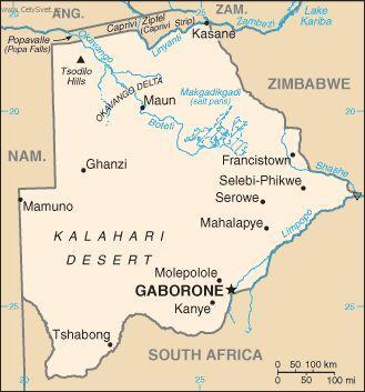 Foto: Botswana-politick� mapa