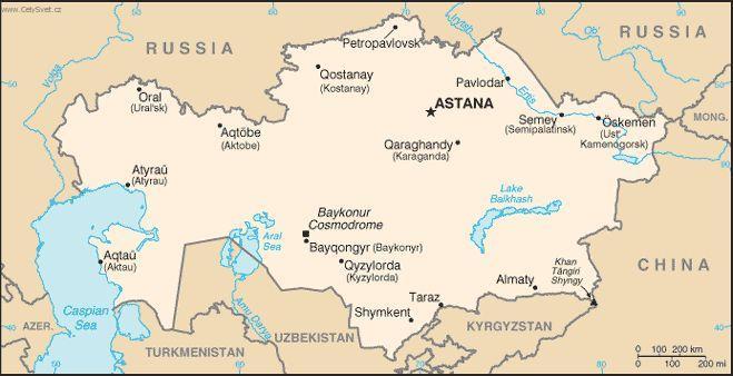 Foto: Kazachst�n-politick� mapa